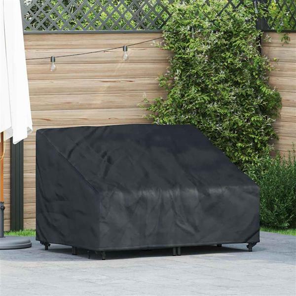 Grote foto vidaxl tuinbankhoes zwart 130 x 95 x 40 80 cm 210d stof tuin en terras tuinmeubelen