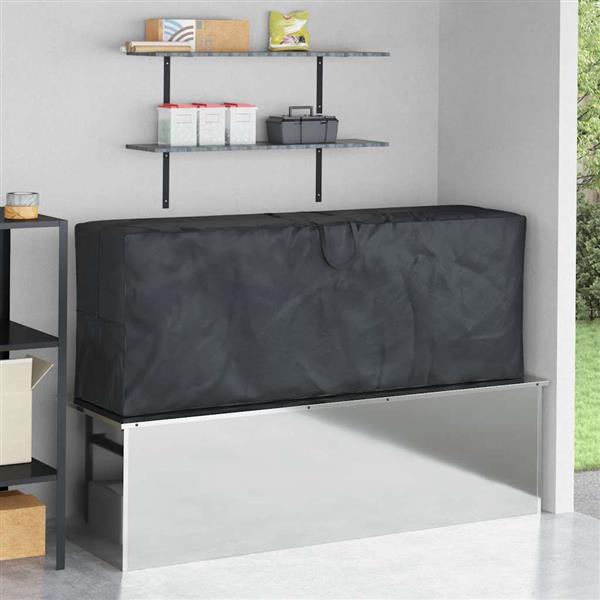 Grote foto vidaxl buitent opslagtas zwart 175 x 55 x 75 cm 210d stof tuin en terras tuinmeubelen