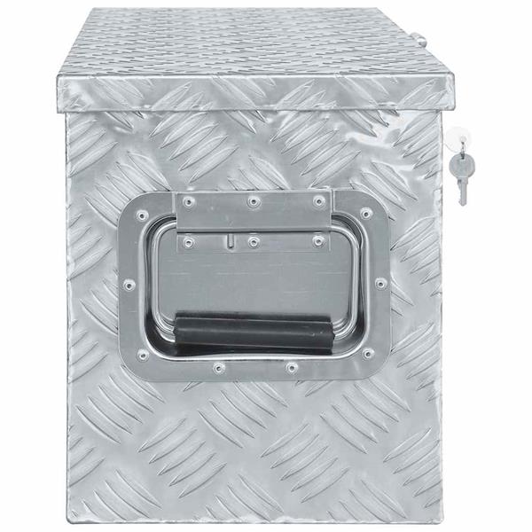 Grote foto vidaxl aluminium kist 61 5x26 5x30 cm zilverkleurig doe het zelf en verbouw gereedschappen en machines