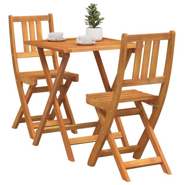 Grote foto vidaxl bistroset 3 pcs bruin massief acaciahout tuin en terras tuinmeubelen