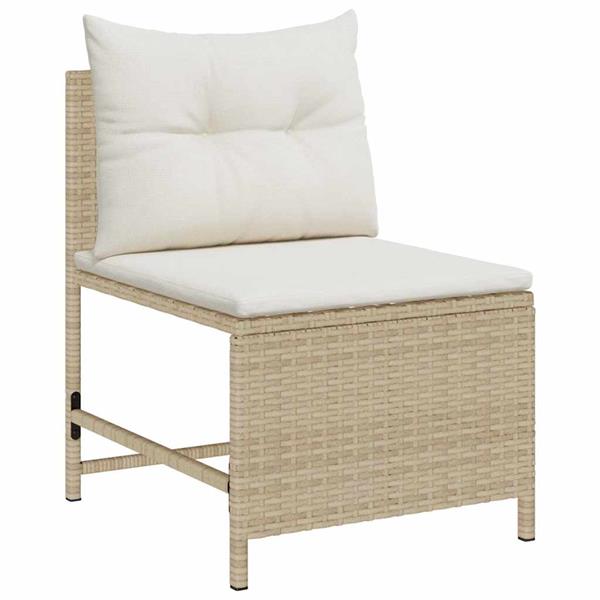 Grote foto vidaxl tuin sofa set 6 pcs beige en cr mekleurig poly rattan tuin en terras tuinmeubelen