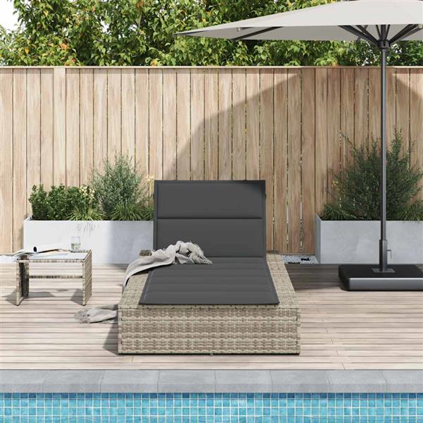Grote foto vidaxl ligbed met zwevend kussen poly rattan lichtgrijs tuin en terras tuinmeubelen