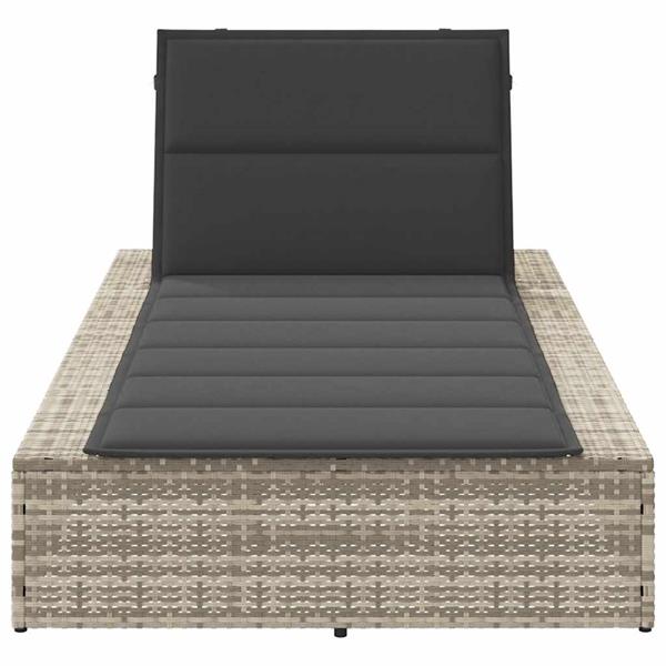 Grote foto vidaxl ligbed met zwevend kussen poly rattan lichtgrijs tuin en terras tuinmeubelen