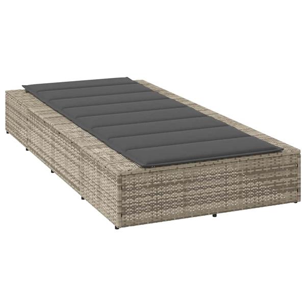 Grote foto vidaxl ligbed met zwevend kussen poly rattan lichtgrijs tuin en terras tuinmeubelen