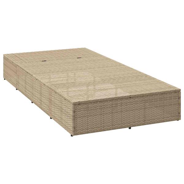 Grote foto vidaxl ligbed met zwevend kussen poly rattan beige tuin en terras tuinmeubelen