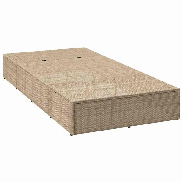 Grote foto vidaxl ligbed met zwevend kussen poly rattan beige tuin en terras tuinmeubelen