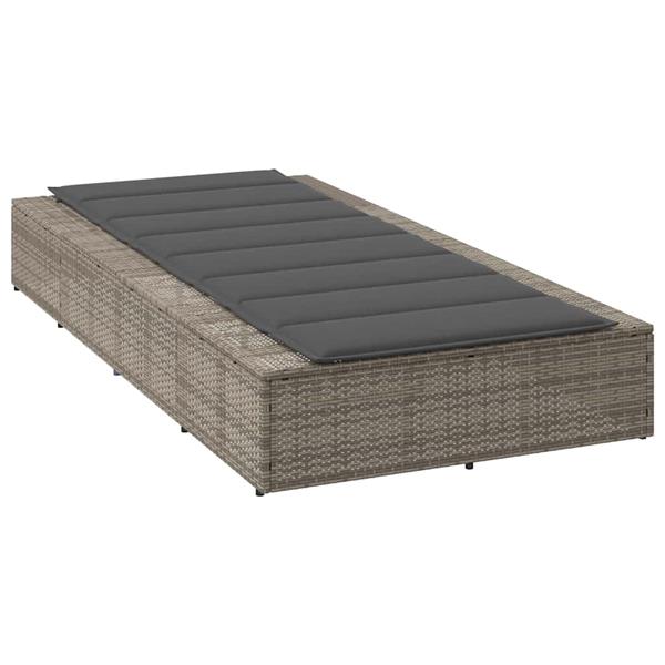 Grote foto vidaxl ligbed met zwevend kussen poly rattan grijs tuin en terras tuinmeubelen