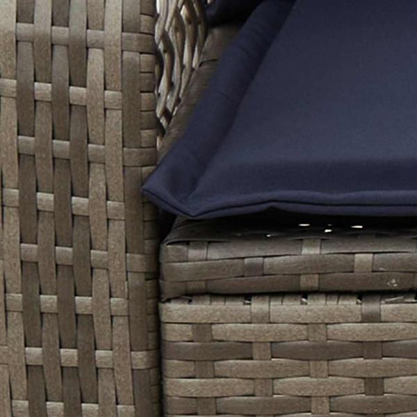 Grote foto vidaxl tuinschommelstoel met kussens poly rattan grijs tuin en terras tuinmeubelen