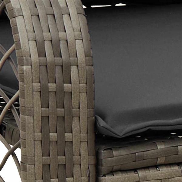 Grote foto vidaxl tuinschommelstoel met kussens poly rattan grijs tuin en terras tuinmeubelen