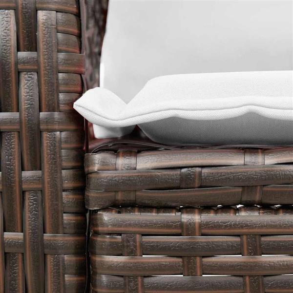 Grote foto vidaxl tuinschommelstoel met kussens poly rattan bruin tuin en terras tuinmeubelen