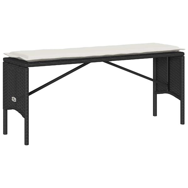 Grote foto vidaxl 3 delige tuinset met kussens van zwart polyrotan tuin en terras tuinmeubelen