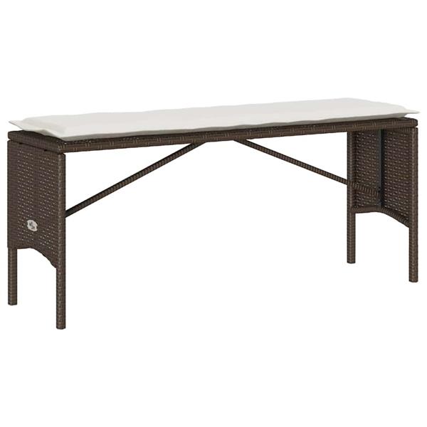 Grote foto vidaxl 3 delige tuinset met kussens poly rattan bruin tuin en terras tuinmeubelen