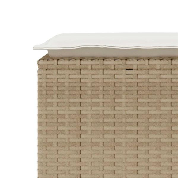Grote foto vidaxl tuinbank met kussen 110x40x44 cm poly rattan beige tuin en terras tuinmeubelen
