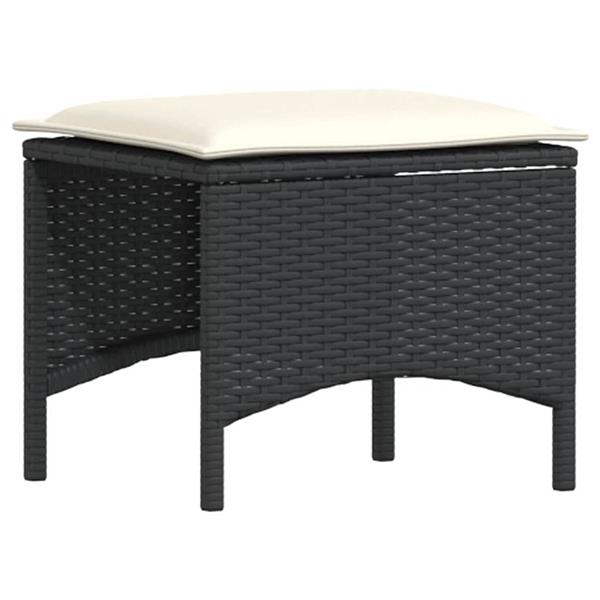 Grote foto vidaxl 3 delige tuinset met kussens poly rattan zwart tuin en terras tuinmeubelen