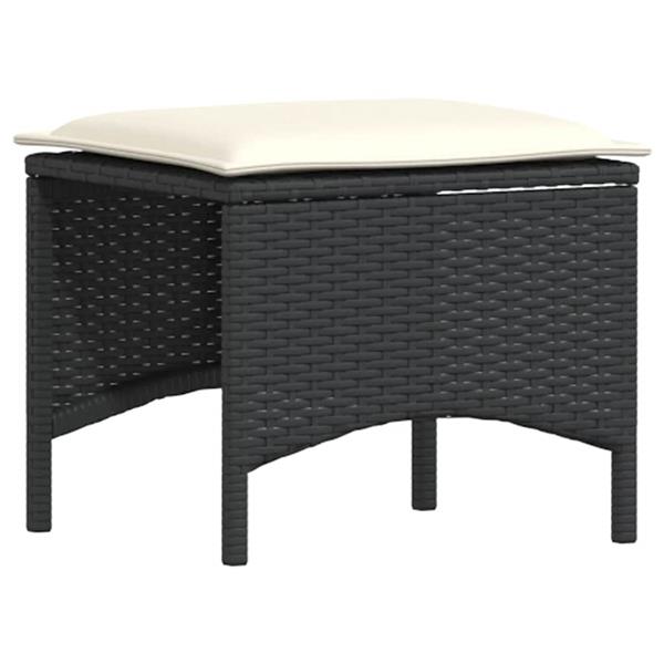 Grote foto vidaxl 4 delige tuinset met kussens poly rattan zwart tuin en terras tuinmeubelen