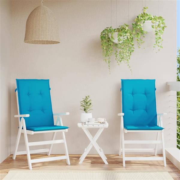 Grote foto vidaxl tuinstoelkussens 2 st hoge rug 120x50x3 cm stof blauw huis en inrichting woningdecoratie