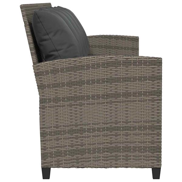 Grote foto vidaxl tuinbank 5 zits met kussens poly rattan grijs tuin en terras tuinmeubelen