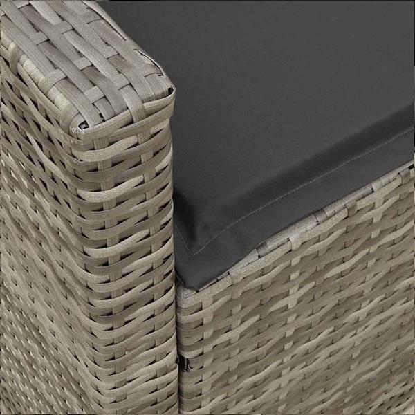 Grote foto vidaxl tuinbank 5 zits met kussens poly rattan grijs tuin en terras tuinmeubelen