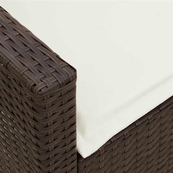 Grote foto vidaxl tuinbank 5 zits met kussens poly rattan bruin tuin en terras tuinmeubelen