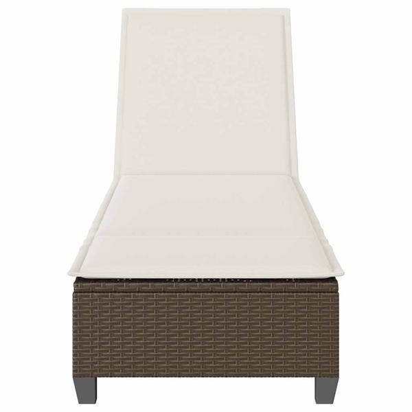 Grote foto vidaxl ligstoel met kussens bruin 55x200x25 5cm polyrotan tuin en terras tuinmeubelen