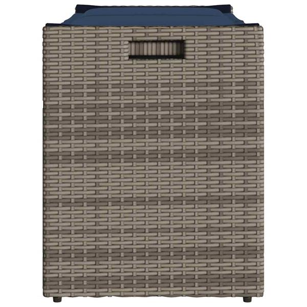 Grote foto vidaxl opbergbank met kussen voor buiten 100 cm poly rattan grijs tuin en terras tuinmeubelen