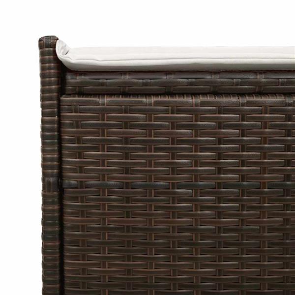 Grote foto vidaxl opbergbank met kussen voor buiten 100 cm poly rattan bruin tuin en terras tuinmeubelen