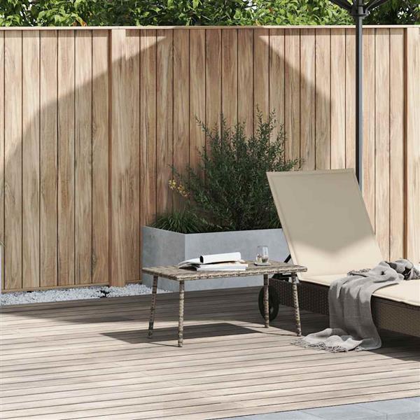 Grote foto vidaxl tuin salontafel rechthoekig 80x40x37 cm poly rattan grijs tuin en terras tuinmeubelen