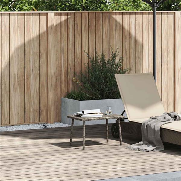 Grote foto vidaxl tuin salontafel rechthoekig 60x40x37 cm poly rattan grijs tuin en terras tuinmeubelen