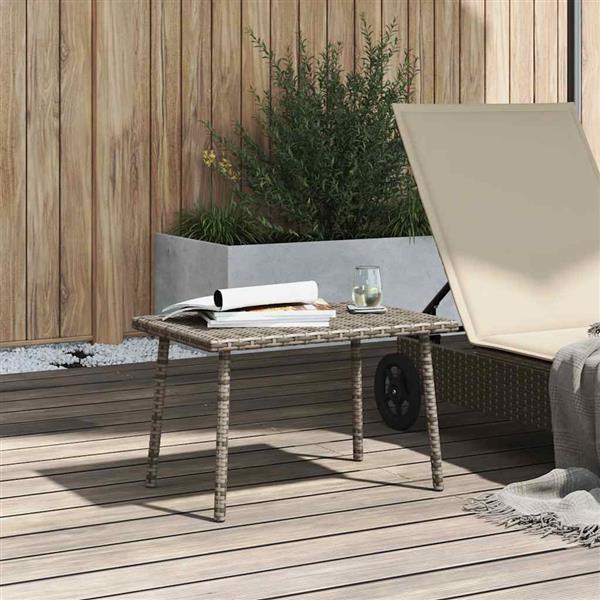 Grote foto vidaxl tuin salontafel rechthoekig 60x40x37 cm poly rattan grijs tuin en terras tuinmeubelen