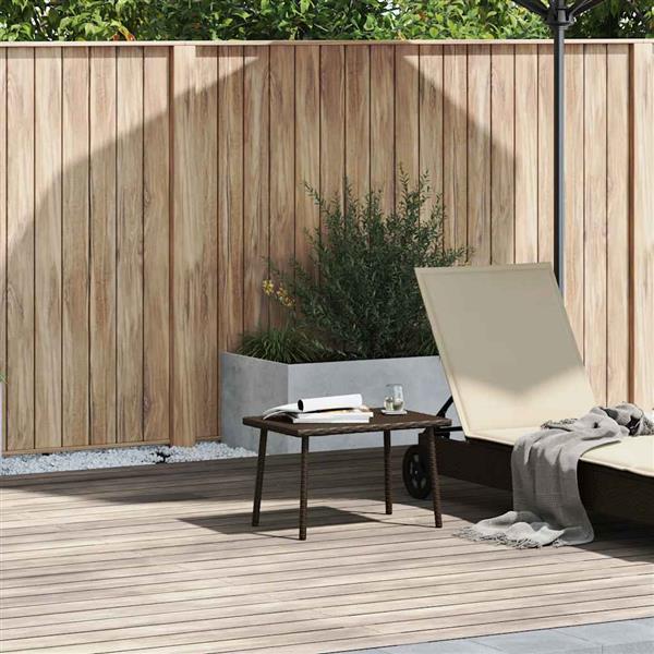 Grote foto vidaxl tuin salontafel rechthoekig 60x40x37 cm poly rattan bruin tuin en terras tuinmeubelen