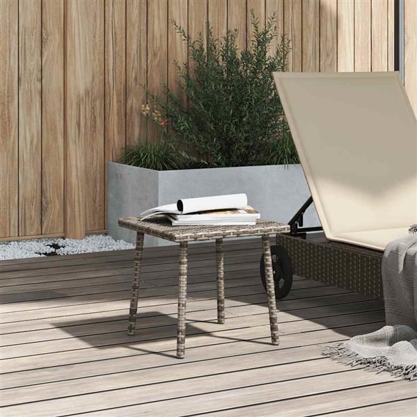 Grote foto vidaxl tuin salontafel rechthoekig 40x40x37 cm poly rattan grijs tuin en terras tuinmeubelen