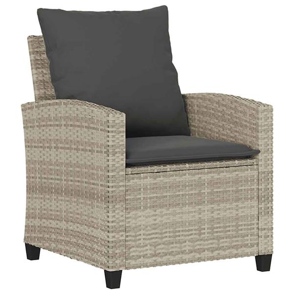 Grote foto vidaxl 4 delige tuinbankset met kussens lichtgrijs polyrotan tuin en terras tuinmeubelen