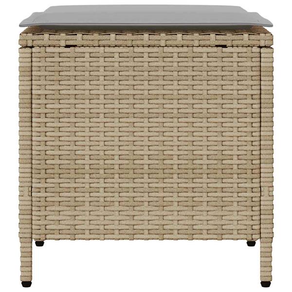 Grote foto vidaxl 4 delige tuinbankset met kussens beige polyrotan tuin en terras tuinmeubelen