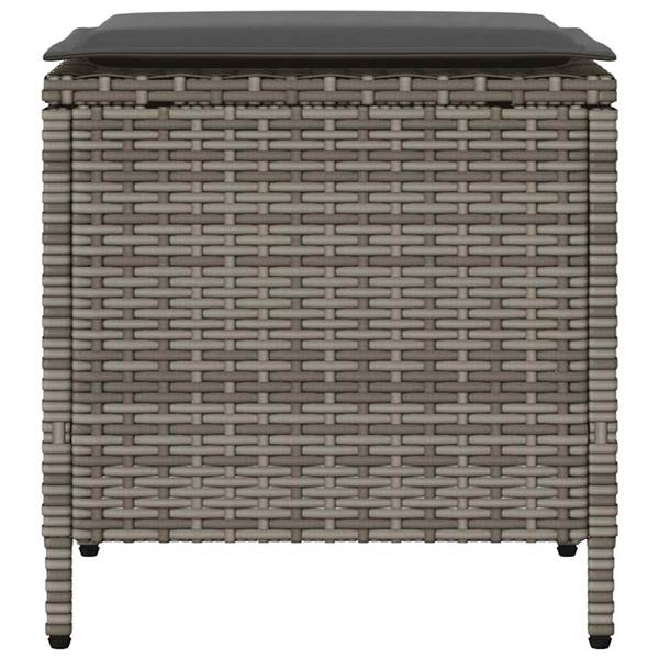 Grote foto vidaxl 4 delige tuinbankset met kussens grijs polyrotan tuin en terras tuinmeubelen