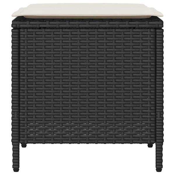 Grote foto vidaxl 4 delige tuinbankset met kussens zwart polyrotan tuin en terras tuinmeubelen