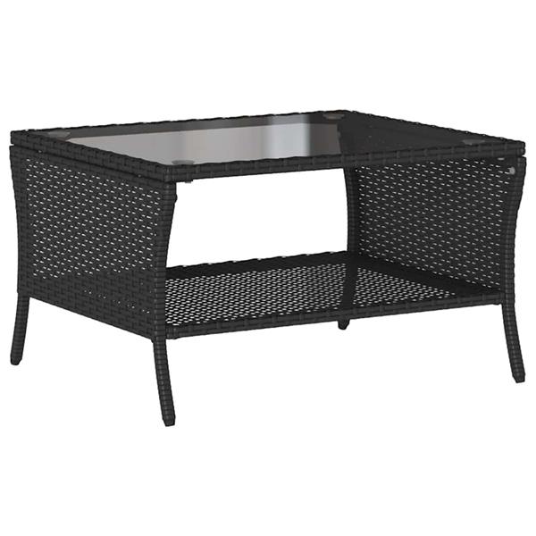 Grote foto vidaxl tuinbank 2 zits met kussens tafel poly rattan zwart tuin en terras tuinmeubelen