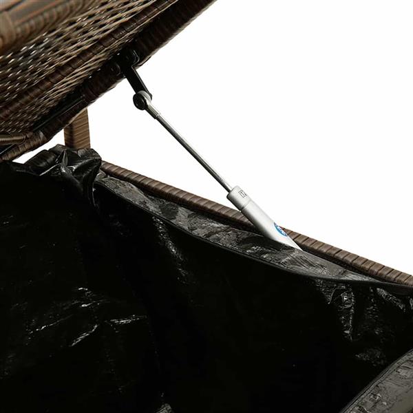 Grote foto vidaxl tuinbank met kussen bruin polyrotan tuin en terras tuinmeubelen