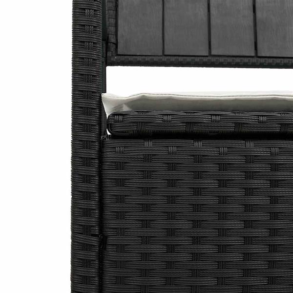Grote foto vidaxl tuinbank met kussen zwart polyrotan tuin en terras tuinmeubelen