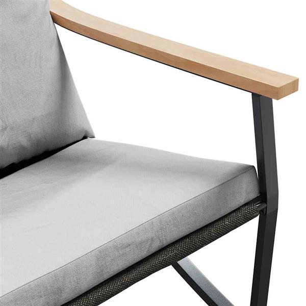 Grote foto vidaxl tuinbank met kussens 120 cm staal zwart tuin en terras tuinmeubelen