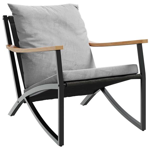 Grote foto vidaxl 4 delige balkonset met kussens staal zwart tuin en terras tuinmeubelen