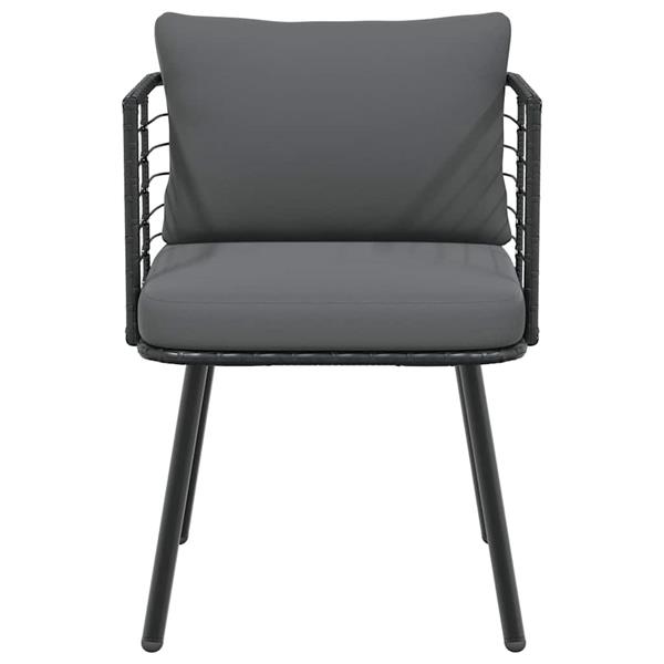 Grote foto vidaxl tuinstoel met kussens poly rattan zwart tuin en terras tuinmeubelen