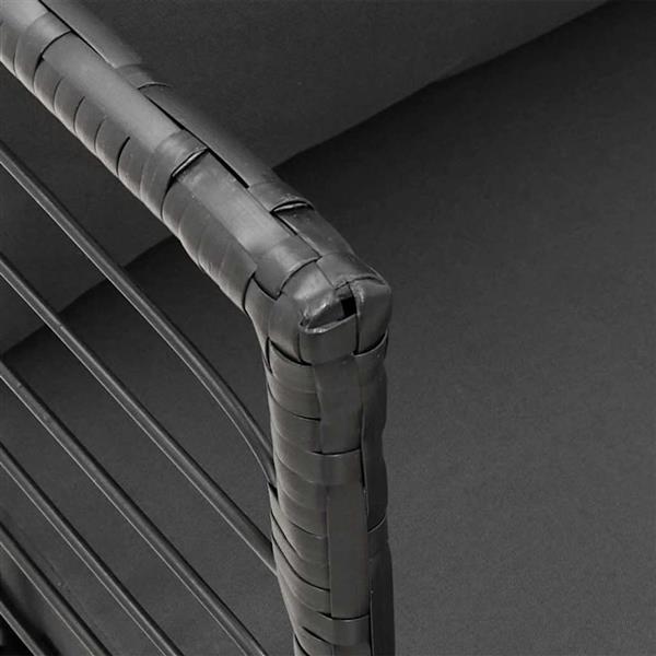 Grote foto vidaxl tuinstoel met kussens poly rattan zwart tuin en terras tuinmeubelen