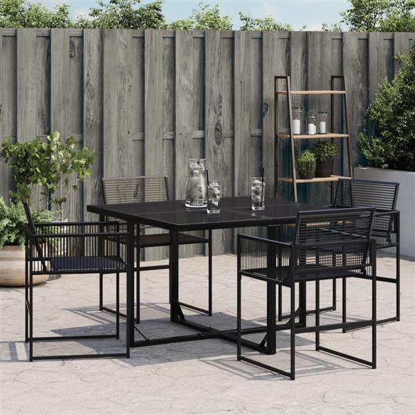 Grote foto vidaxl tuinstoelen 4 st poly rattan zwart tuin en terras tuinmeubelen