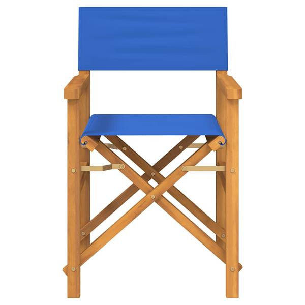 Grote foto vidaxl regisseursstoelen inklapbaar 2 st massief teakhout blauw tuin en terras tuinmeubelen