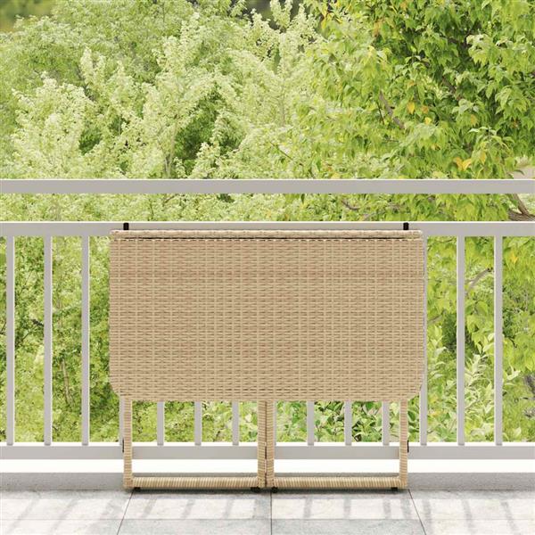 Grote foto vidaxl tuintafel inklapbaar 90x51x75 cm poly rattan beige tuin en terras tuinmeubelen