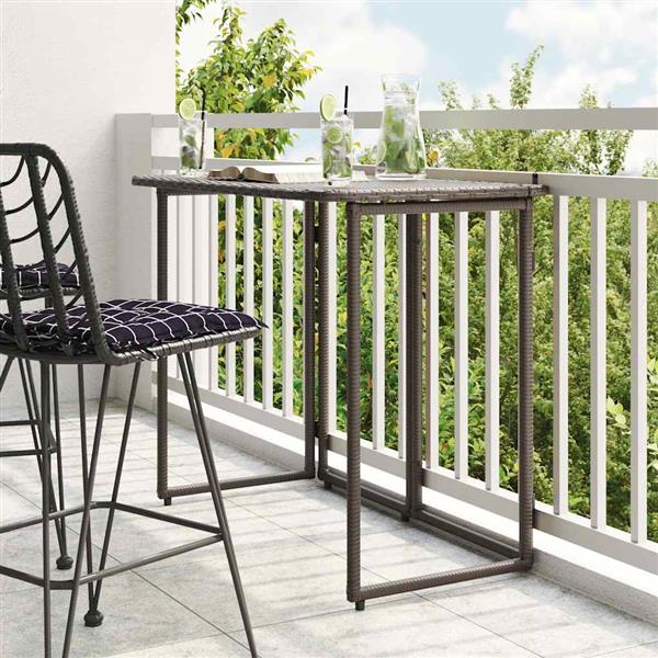 Grote foto vidaxl tuintafel inklapbaar 90x51x75 cm poly rattan bruin tuin en terras tuinmeubelen