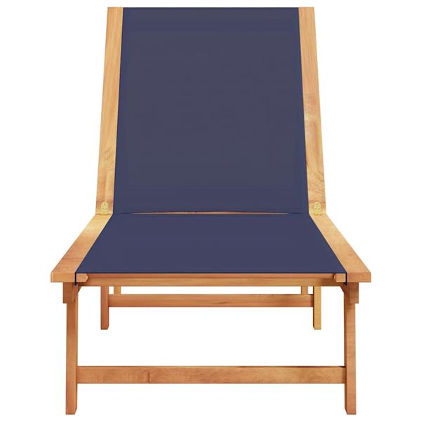 Grote foto vidaxl ligbed massief acaciahout en textileen blauw tuin en terras tuinmeubelen