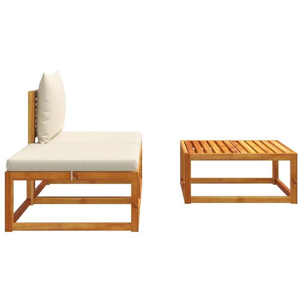 Grote foto vidaxl 3 delige tuinbankset met kussens acaciahout rotan tuin en terras tuinmeubelen