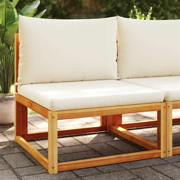 Grote foto vidaxl tuinbank zonder armleuningen met kussens acaciahout rotan tuin en terras tuinmeubelen