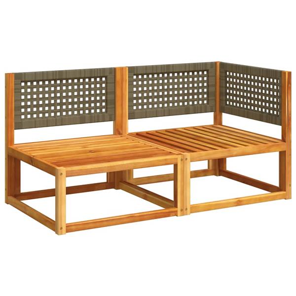 Grote foto vidaxl tuinbank met kussens 2 zits acaciahout rotan tuin en terras tuinmeubelen